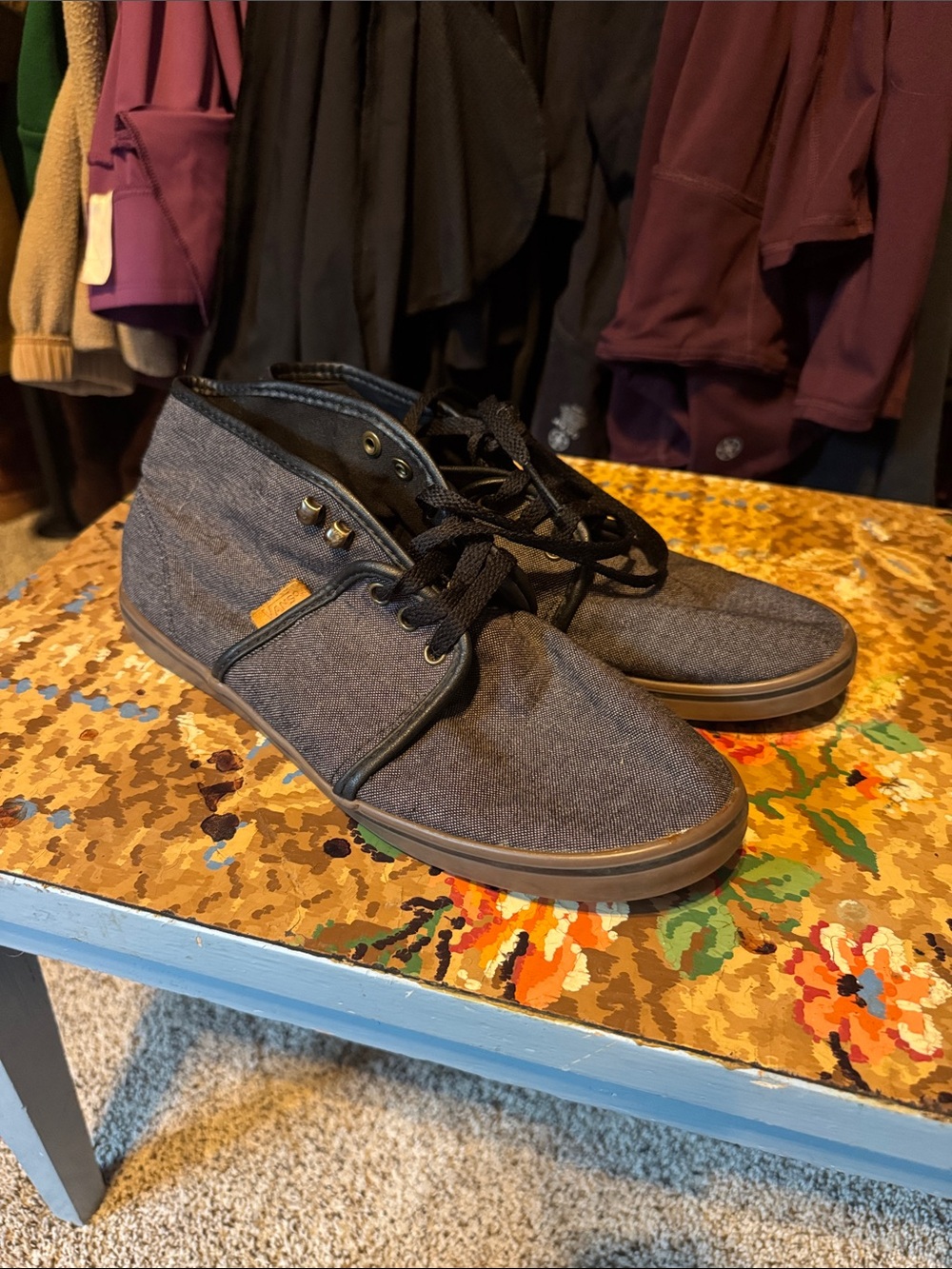 Women’s Vans Casual High-Top Canvas Sneakers - Dark Gray
